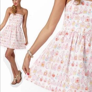 Lilly Pulitzer Strapless Dress Spritz Print size 6